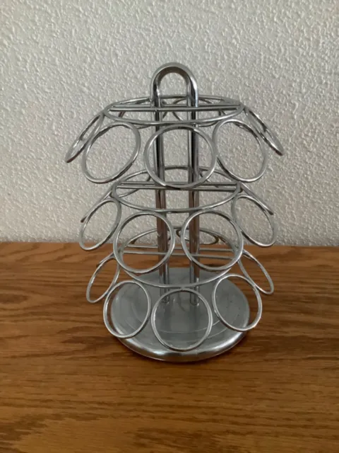 "K-CUP" Holder-Stainless Steel-3 Tier-Swivel-Holds (27) K-Cups-NEW without TAGS