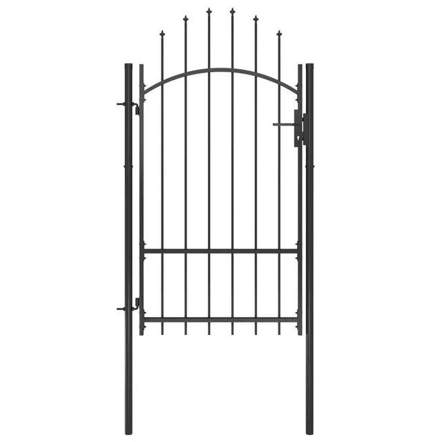 Vidaxl Garden Gate Steel 39.4"X86.6" Black