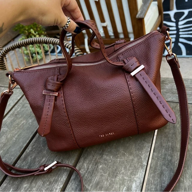 Ted baker olmia knotted handle small leather tote bag on sale