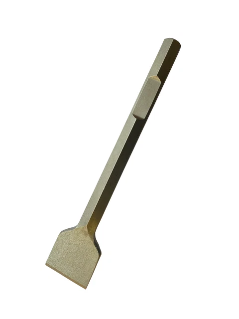WERHE ® HEX28 Spatmeißel 75 x 400 mm Sechskant-Aufnahme 28 mm für Abbruchhammer