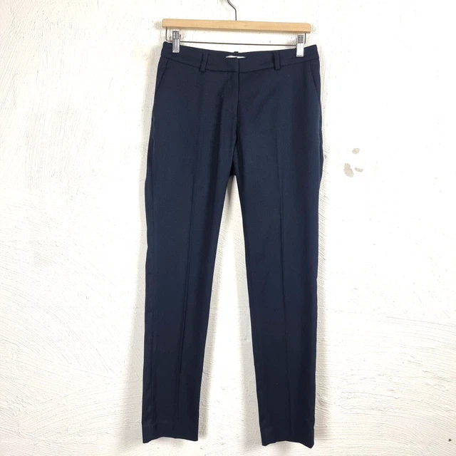 H&M Womens Dress Pants Size 36 Navy Blue Mid Rise Tapered
