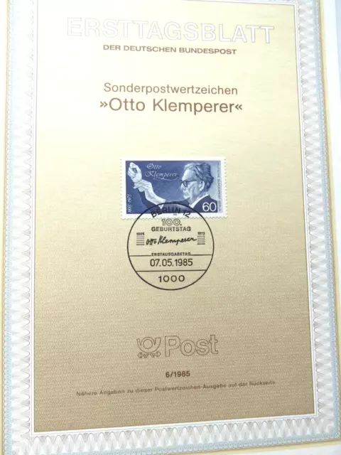 Briefmarken Berlin 1985: ETB 6/1985 "Otto Klemperer [Dirigent]"