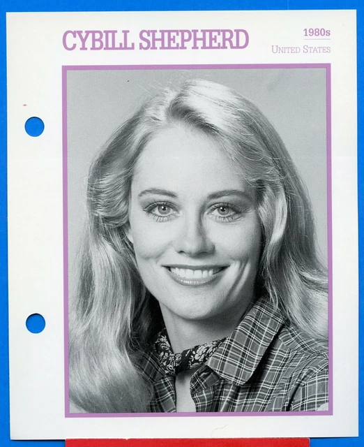 CYBILL SHEPHERD, ACTRICE de cinéma et mannequin sur carte de collection
