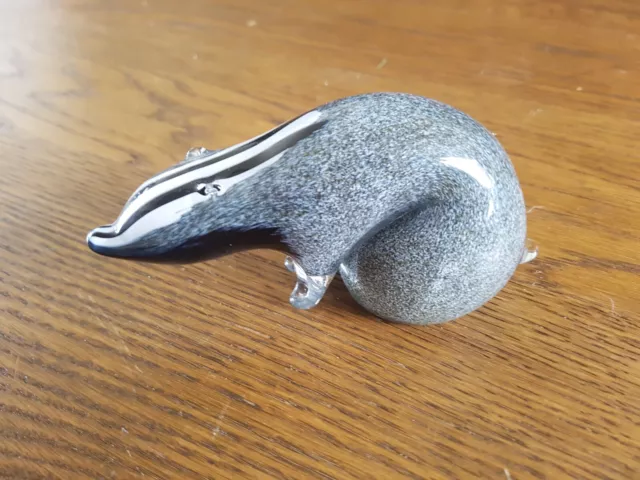 Langham glass Badger Paperweight England Paul Miller