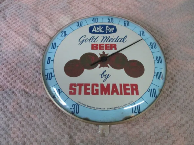 Stegmaier Beer. Ask for Gold Medal Beer Thermometer. ( Glass & Metal)