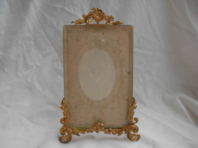 ANTIQUE FRENCH GILT BRASS BEVELED GLASS PHOTO FRAME,LATE 19th CENTURY.