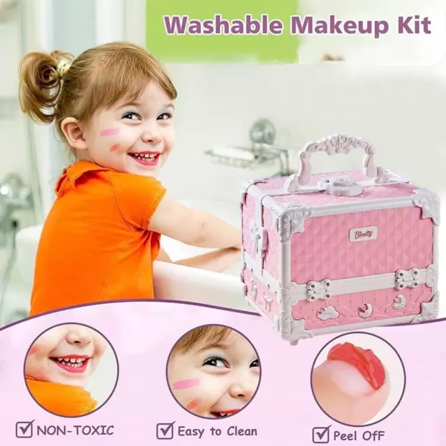 Kids Makeup Kit for Girls - With Make Up Remover - 30Pc Real Washable Non  Toxic