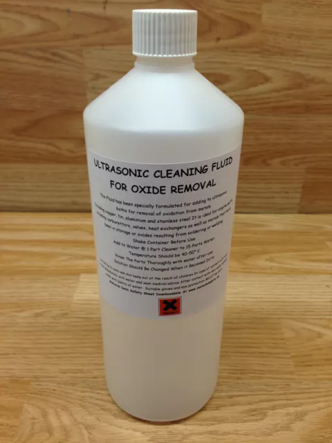 Ultrasonic Cleaning Fluid Oxide Rust Remover Cleaner 1 Ltr Dilutes Up to 1:10