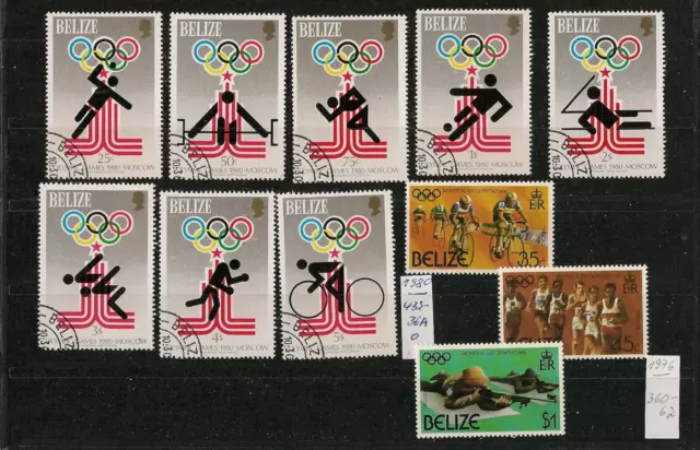 59/10) Belize MI.Nr. 432-439 A Fußball Radfahre Olympiade 1980 Boxen Schießen