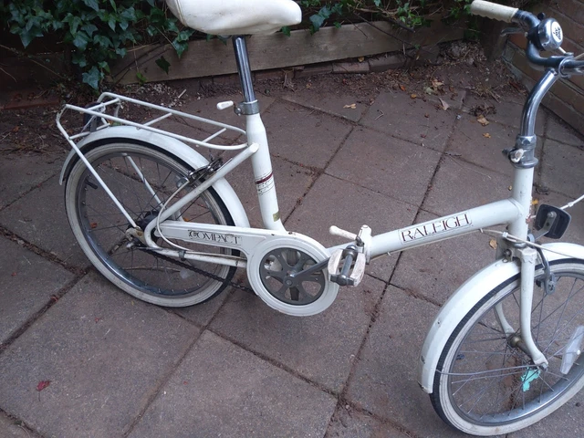 RALEIGH COMPACT VINTAGE Folding Bike Bicycle 1970s Retro Cream