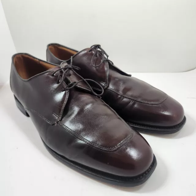 Allen Edmonds Burton Brown Leather Apron Toe Men's Blucher Dress Shoes Size 11 D