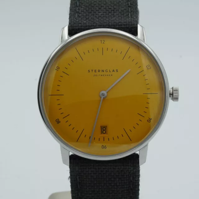 Sternglas Brumal Yellow Edición Cuarzo Hombre Reloj 38MM Vintage Raro como Nuevo