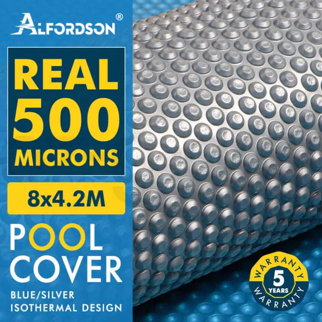 ALFORDSON Pool Cover 500 Microns Solar Blanket Swimming Isothermal 8X4.2M