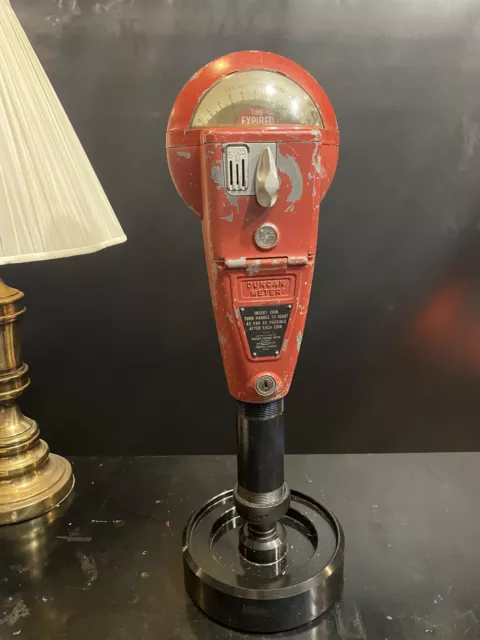 Vintage Red Duncan 60 Parking Meter And Key, Working