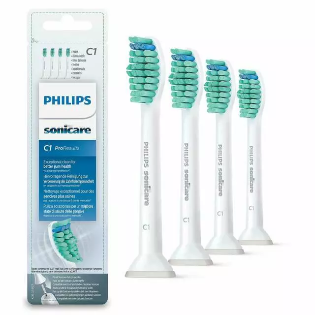 Cabezales de cepillo de dientes Philips Sonicare ProResults Hx6014, 4 cabezales de cepillo de dientes