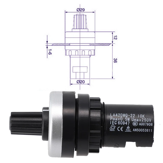 Potenziometro SS-22 20K Ohm 220/240V - Regolatore Di Velocità Per Motori Elettrici AC