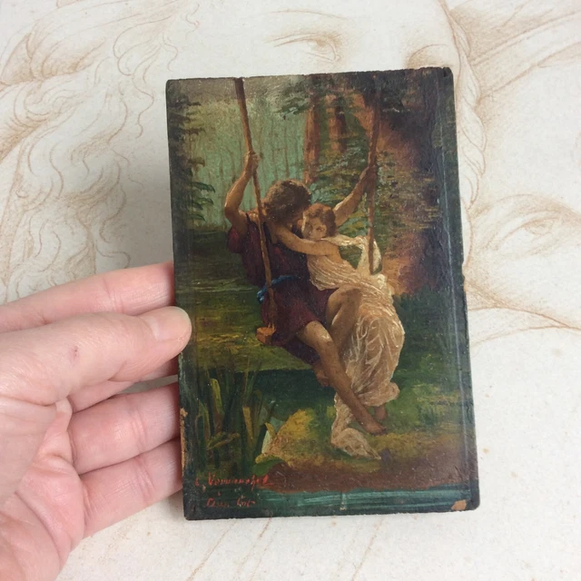 PETIT TABLEAU LE Printemps d'après PierreAuguste Cot Huile sur Panneau