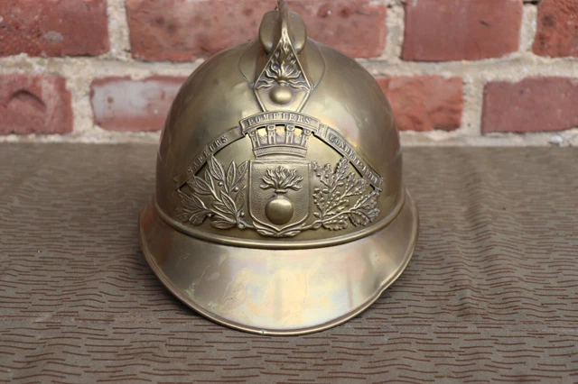 Französischer Adrian Stahlhelm Messing  2.Weltkrieg Glocke