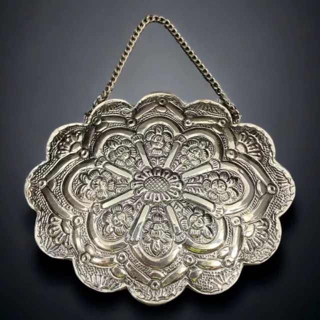 Turkish Middle Eastern ISIL 925 Silver Hanging Wedding Mirror 4" x 5"
