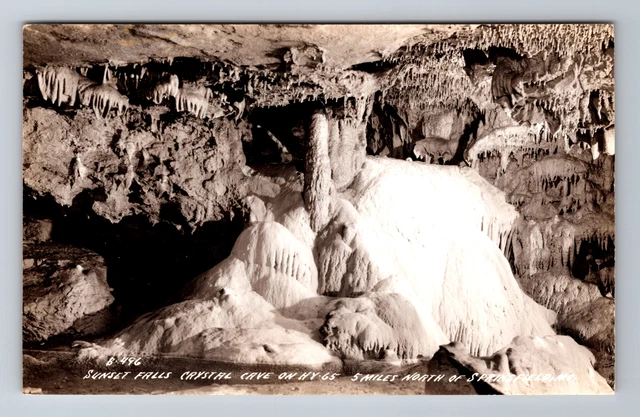 Springfield MO-Missouri RPPC Crystal Cave Sunset Falls Antique, Vintage Postcard
