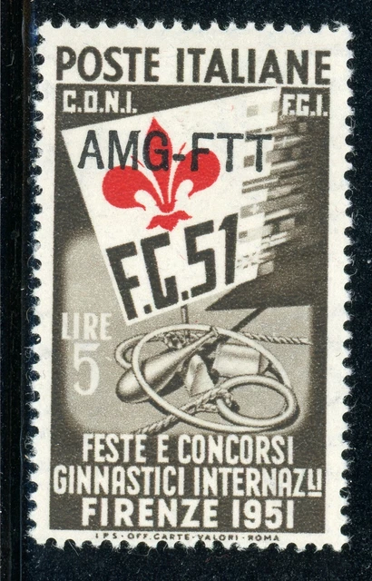 AMG-FTT Trieste MNH: Scott #115 5l Gymnastics Festival CV$11+