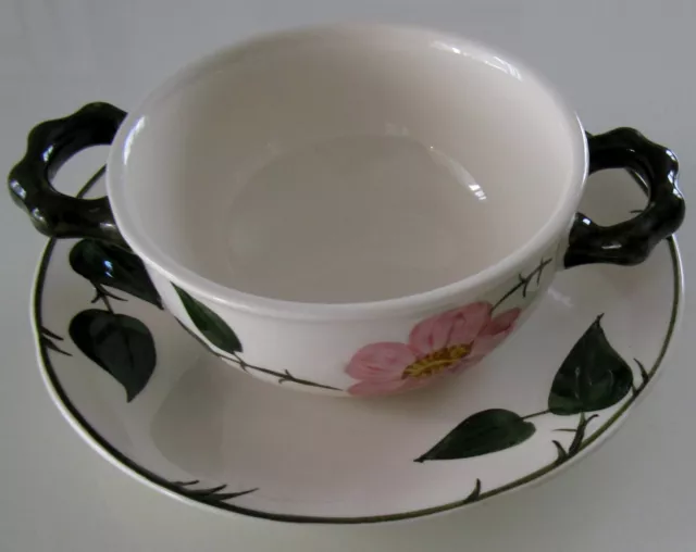 Casi como Nuevo : Villeroy & Boch Rosa Salvaje Taza de Consomé con Platillo