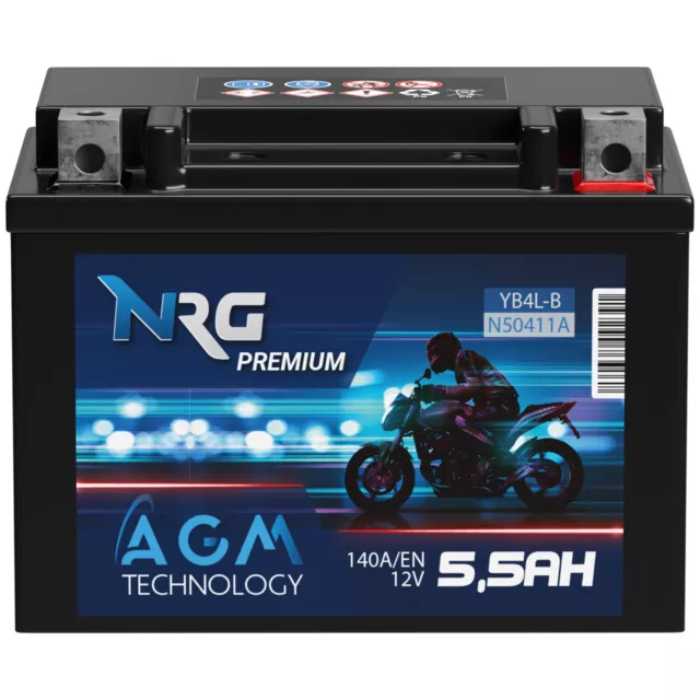 NRG YB4L-B AGM Roller Batterie 5,5Ah 12V  CB4L-B 50411 YB4L-A 12N4-3B ers 4Ah