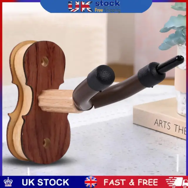 Violin Stand Wooden with Bow Hook/Screws Wall Mount Violin Holder Wood Base