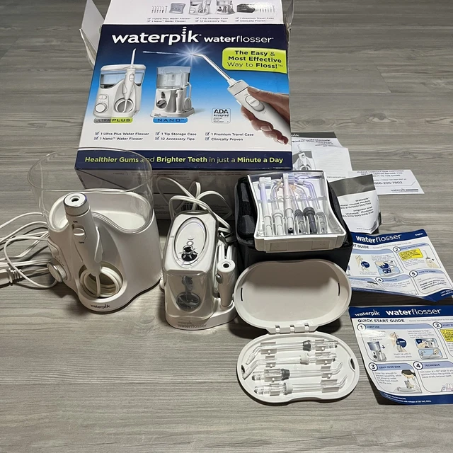 Paquete combinado de hilo dental y nano hilo dental Waterpik Ultra Plus caja abierta por favor lee