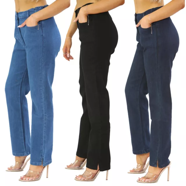 Ex Evans High Waist Stretch Straight Leg Jeans Womens Denim Pants Plus Size