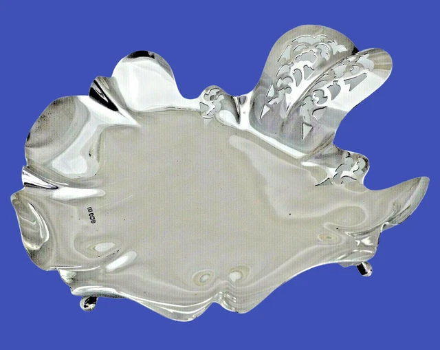 Art Deco Silver Bowl Dish Solid Sterling Large Unusual Teatime 405g 24cm (OOS*