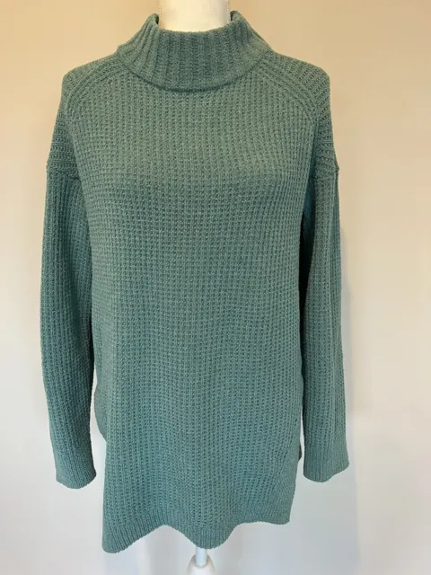 Women's Mock Turtleneck Tunic Pullover Sweater - A New Day Blue Size Medium
