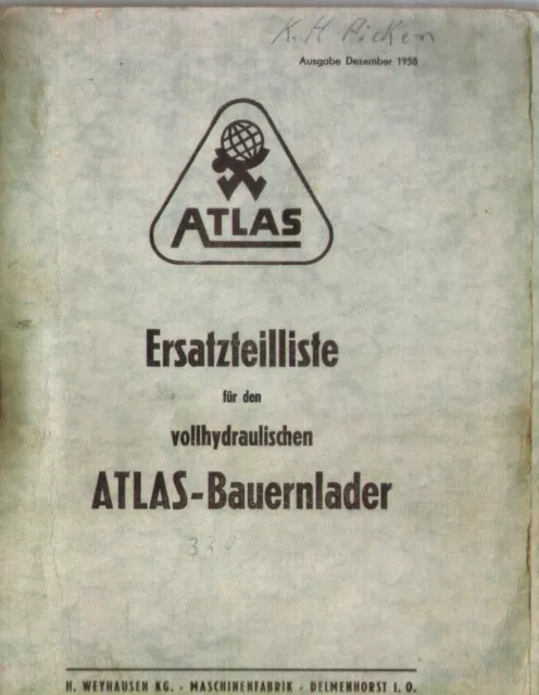ERSATZTEILLISTE ET LISTE Atlas AL 320 EUR 20,00 - PicClick DE