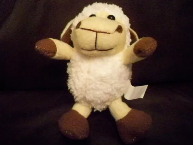 Wooly White Lamb Mini 5" Plush Stuffed Animal Fiber Filled Soft Toy