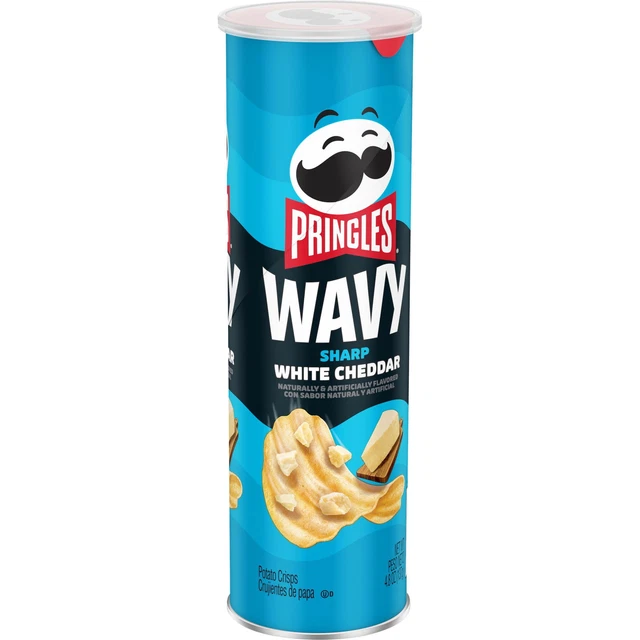 Pringles Ondé Sharp Blanc Cheddar Potato Chips 142ml Deux Paquet Exp 01/2024