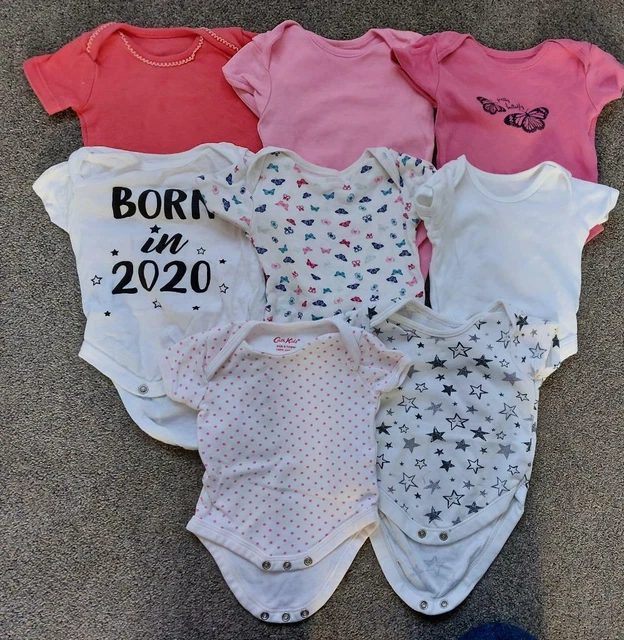 Baby Girls, 8 X Short Sleeve Bodysuits/Vests,  0-3 Months  #9