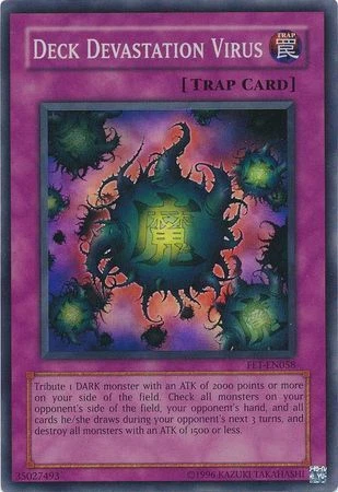 1Deck Devastation Virus - FET-EN058 - Super Rare Unlimited New Flaming 2B3