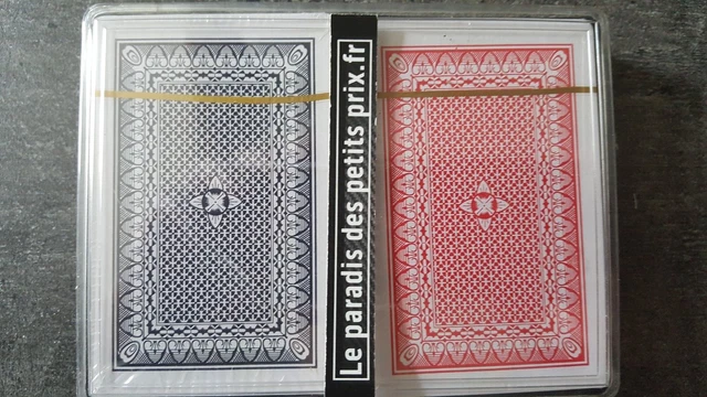 Coffret à tiroirs pour 2 jeux de cartes de bridge/poker (avec ruban, sans aimant