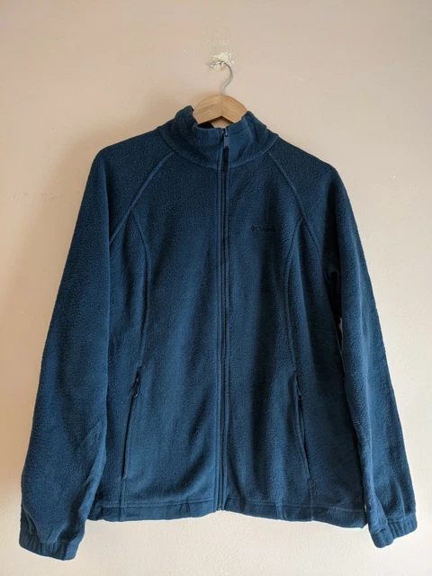 Columbia Blue Full Zip Long Sleeve Polyester Fleece / Jacket - Women's Large