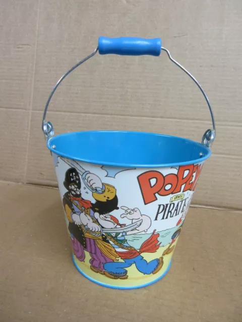 Vintage Popeye Wimpy Olive Oyl Pirate Schylling Tin Pail Sand Bucket  25