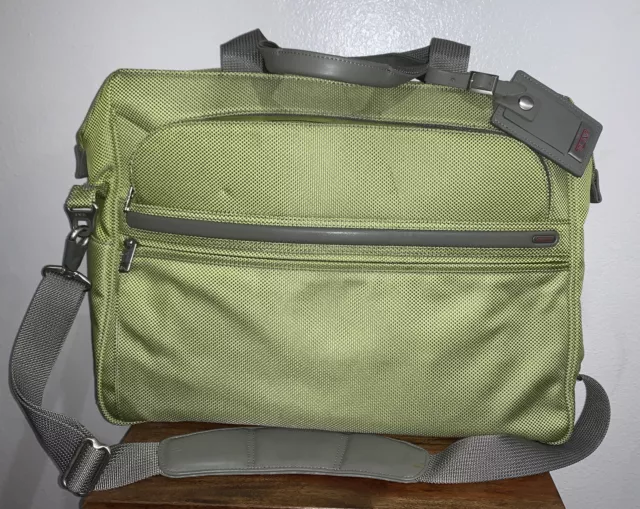 Tumi Green Ballistic Nylon Tote Duffle Carry On Weekender Bag