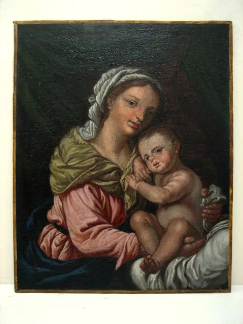 18. Jh. Hl. Maria mit dem Kind Heilige Madonna Christus Jesus Öl Gemälde