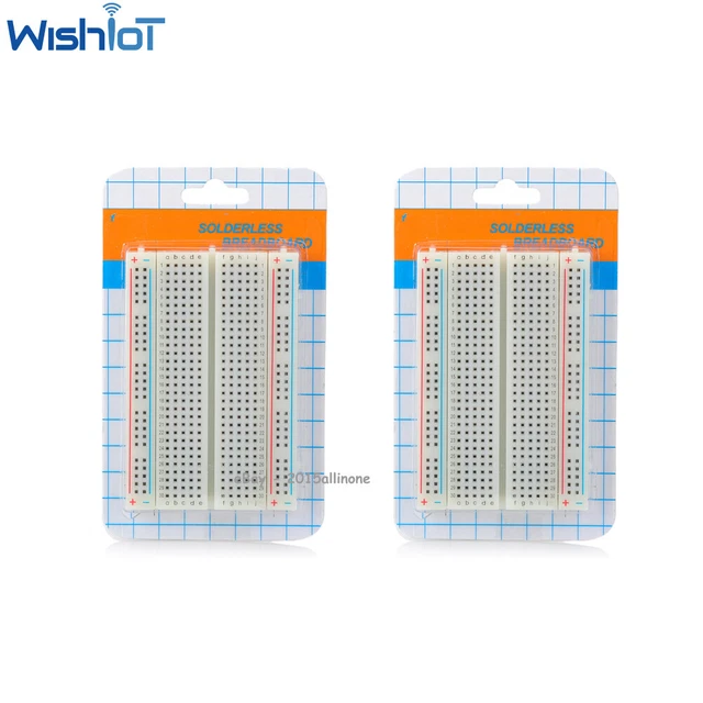 2PCS Breadboard 400 Tie Point Solderless Prototype PCB Board Protoboard White