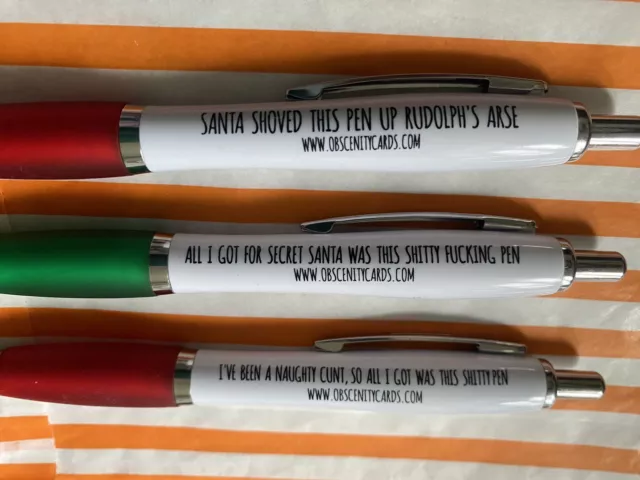 Funny Pens - Rude Cheeky Novelty Office Stationary Secret Santa Sweary Pen  Fun