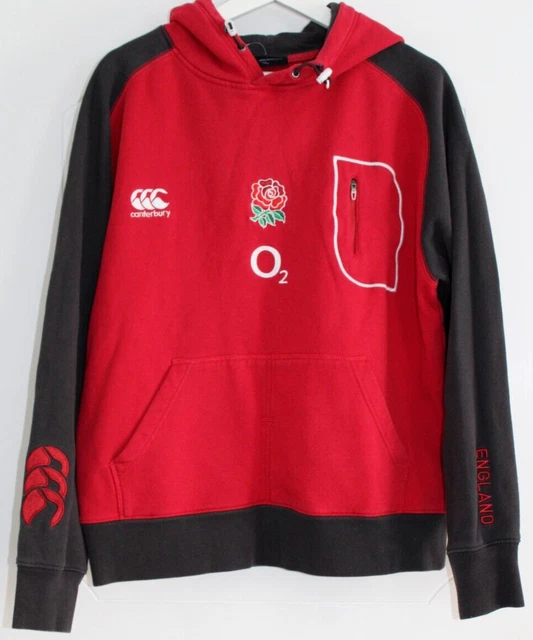 Felpa con cappuccio da rugby pullover rossa ENGLAND CANTERBURY taglia uomo media M