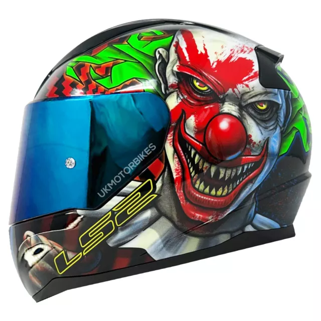 Ls2 Ff353 Joker Helmet Glow In The Dark Full Face Motorbike Motorcycle Helmet