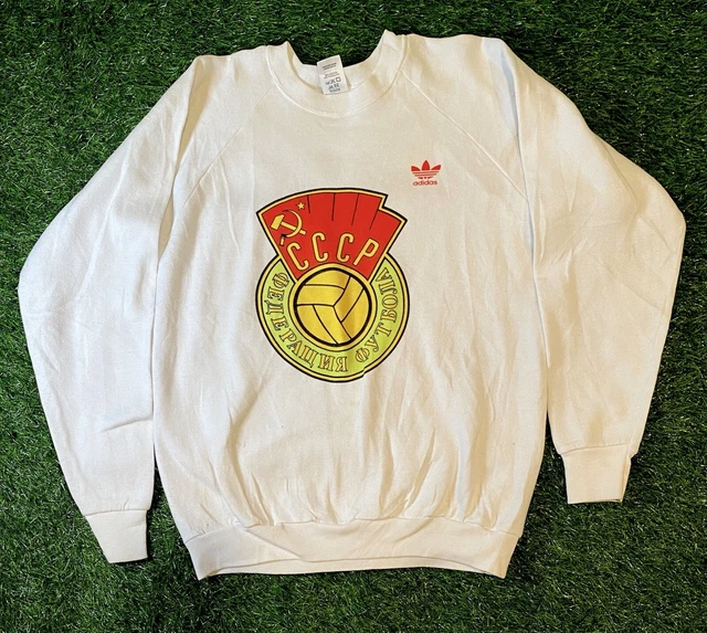 VINTAGE 80S ADIDAS USSR SOVIET UNION hammer Sickle Crewneck