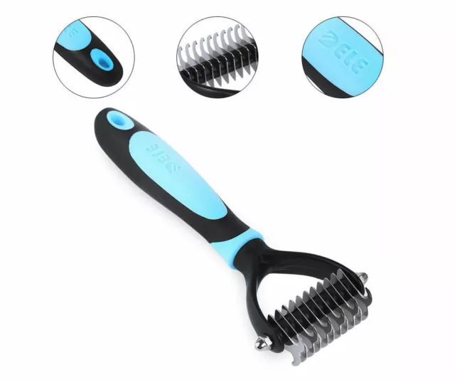 Pet Cat Dog Hair Fur Shedding Trimmer Grooming Dematting Rake Comb Brush Tool UK
