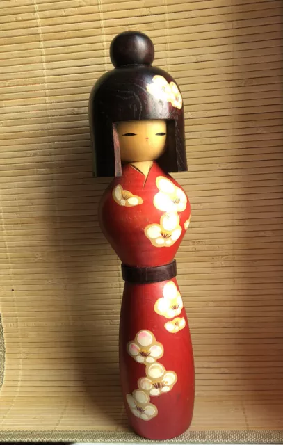 japanische Kokeshi Holz Puppe Doll „Blüte“ ca.28 cm Japan Kunst