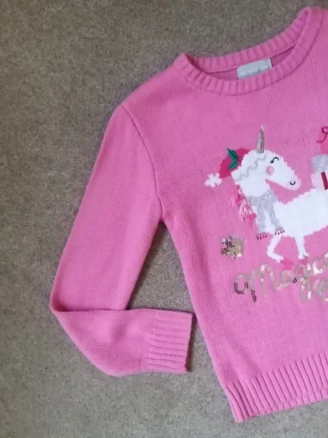 Girls Christmas Jumper Unicorn Age 9-10 Years